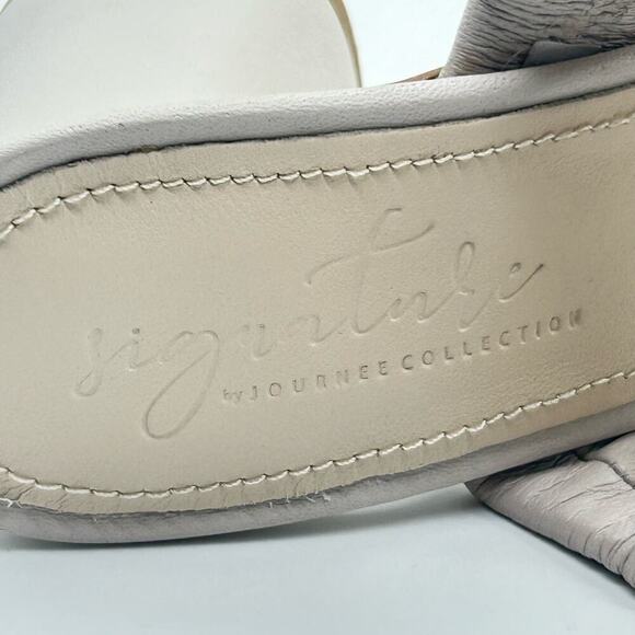 Journee Collection Sandals Womens 8.5 Off‎ White Vidda Leather MSRP $149 NEW - Picture 12 of 14